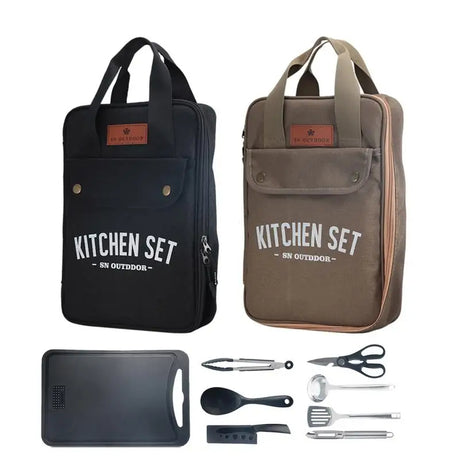 Camping Kitchen Set 8pcs Camping Outdoor Cookware Kit Stainless Steel Camping Tool Travel Set And Utensil Organizer Storage bag - V.I.P Digital Presence