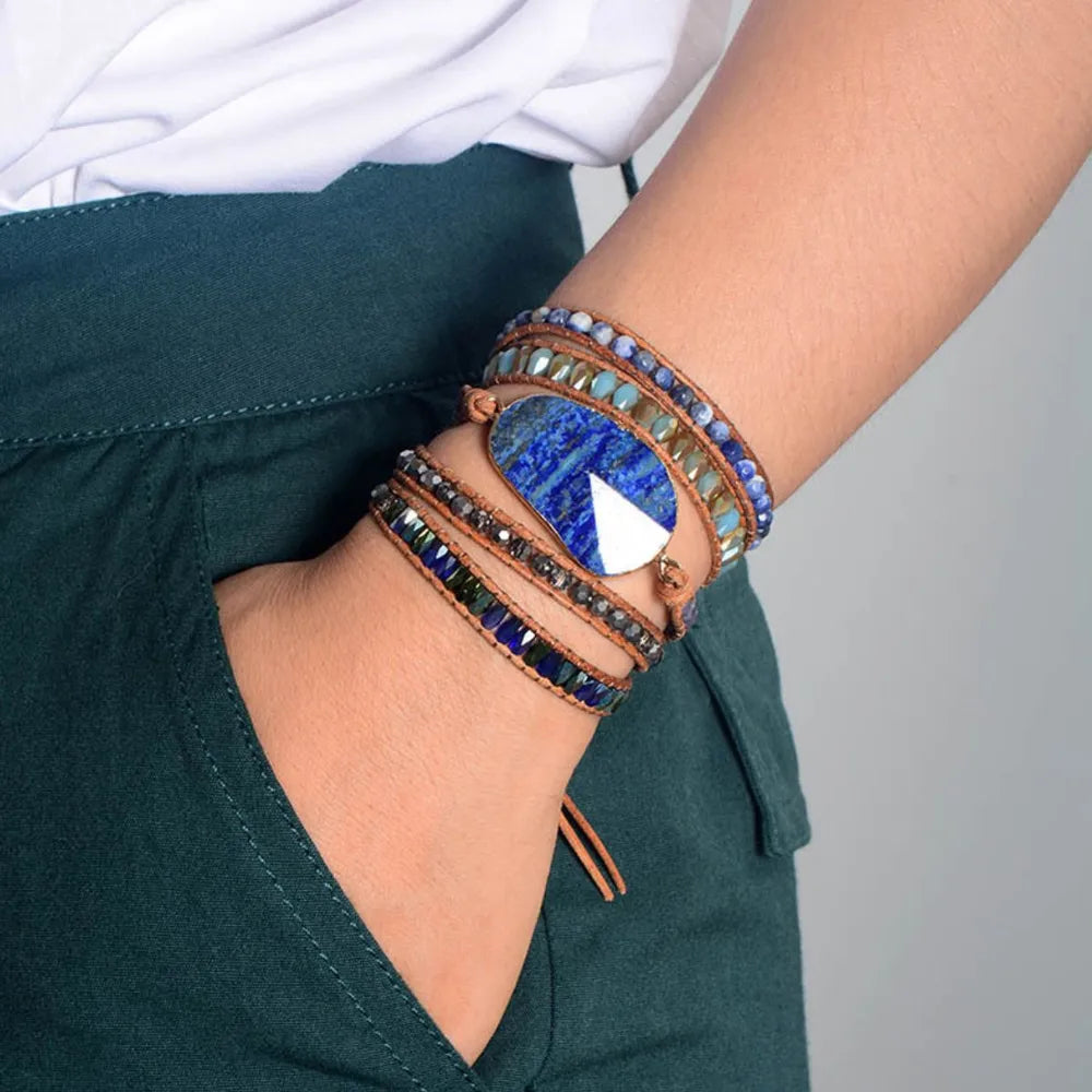 Lapis Lazuli Layered Bracelet - V.I.P Digital Presence