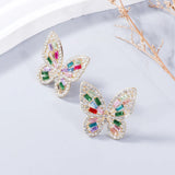 Alloy Inlaid Rhinestone Butterfly Earrings - V.I.P Digital Presence