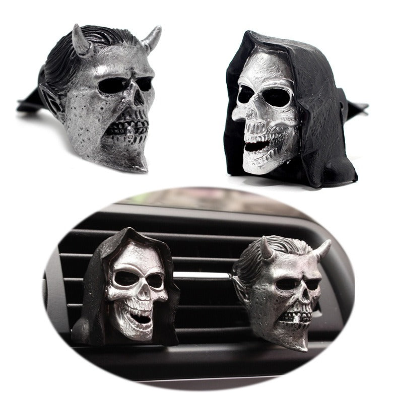 Death Skull Aromatherapy Plugin Resin Ghost Mask Car mounted Aromatherapy Clip Decoration - V.I.P Digital Presence