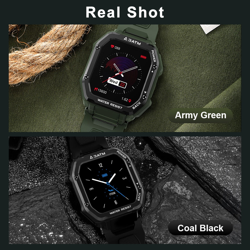 Reloj inteligente ROCK resistente para hombre, deportivo, resistente al agua, con monitor de actividad física y presión arterial. 