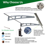 GarLUGH DA4734W Series Door Window Awning Made of 0.137 Inch Thick Crystal Solid Polycarbonate Sheet in size of 47" Wide x 34" - V.I.P Digital Presence