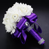 White Ivory Bridal Bridesmaid Flower Wedding Bouquet Artificial Flower Rose Bouquet Crystal Bridal Bouquets - V.I.P Digital Presence