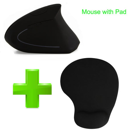Wireless Mouse Ergonomic Optical 2.4G 800/1200/1600DPI Colorful Light Wrist Healing Vertical Mouse - V.I.P Digital Presence