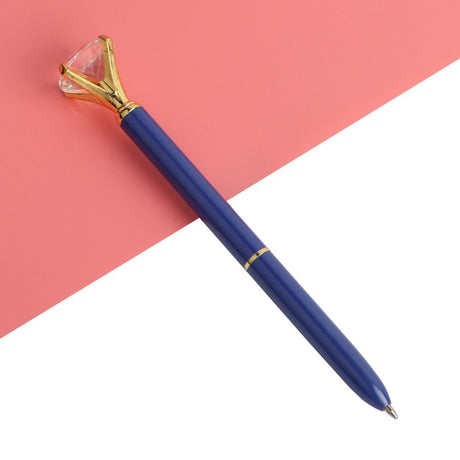 21Color Kawaii Ballpoint Pen Big Gem Metal Ball Pen With Large Diamond Blue And Black Magical Pen Fashion School Office Supplies - V.I.P Digital Presence