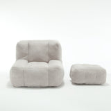 Fluffy bean bag chair Super soft couch chair with memory foam and footstool Indoor modern focus bean bag chair - V.I.P Digital Presence