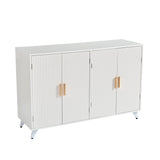 Sideboard Buffet cabinet with 4 doors and removable shelves, for living room, dining room, ivory white - V.I.P Digital Presence