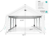 Sannwsg Party Tent -10x20FT Heavy duty Tent with Removable Side, Wedding Exclusive Holday Bithday BBa Backyard Evening Tent - V.I.P Digital Presence