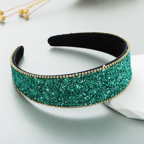 New Colored Stone Hair Decoration Super Flash Diamond Wide Edge Korean Advanced Shampoo Headband - V.I.P Digital Presence