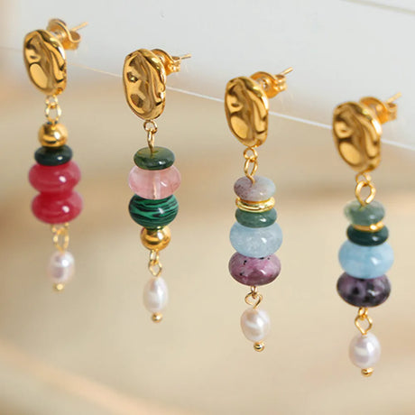 Natural Stone Freshwater Pearl Dangle Earrings - V.I.P Digital Presence