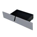 Queen Size Velvet Upholstered Platform Bed with 2 Drawers and 1 Twin XL Trundle- Gray - V.I.P Digital Presence