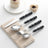 Set of 4 Stainless Steel price Creative Stainless Steel Colorful Pearl Handle Spoon Fork Knife High End Cutlery Set - V.I.P Digital Presence