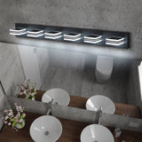 LED Modern Black Vanity Lights, 6-Lights Acrylic Matte Black Bathroom Vanity Lights Over Mirror - V.I.P Digital Presence