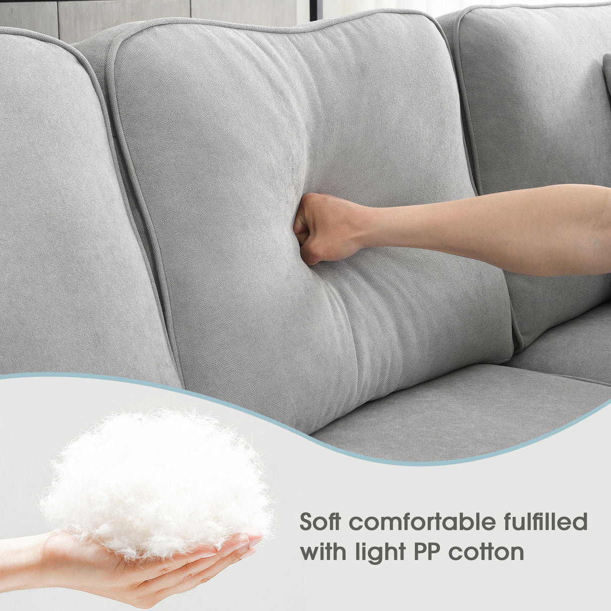 [VIDEO provided] [New] 108*85.5" Modern U Shape Sectional Sofa 7 Seat Fabric Sectional Sofa Set - V.I.P Digital Presence