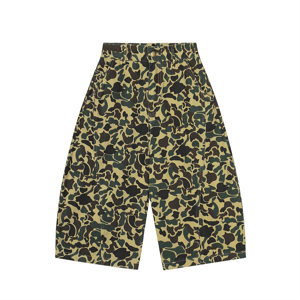 Camouflage Tiger Pattern Work Shorts Men's European and American Trendy Design Embroidered Letter Knife Loose Casual Five-Point Pants - V.I.P Digital Presence