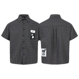Grid graffiti sticker short sleeved shirt for men and women - V.I.P Digital Presence
