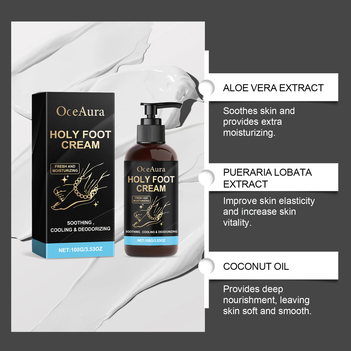 Hydrating Foot Cream Refreshing Moisturizing Heel Massage Foot Care Skin Foot Care Cream