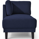 65" Mid-Century Modern Linen Fabric Corner Lounge Chair, Upholstered Indoor Chaise Lounge Solid Wood Sofa Bed for Bedroom - V.I.P Digital Presence
