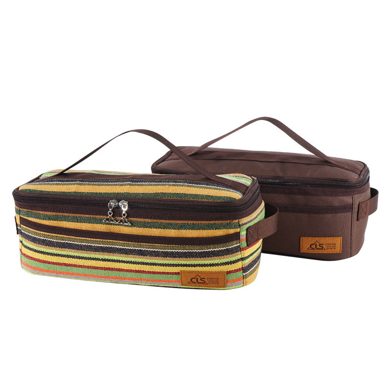 Bolsa de almacenamiento de utensilios de cocina para acampar al aire libre, bolsa de almacenamiento de vajilla para barbacoa de camping, bolsa de cosméticos de viaje autónoma, bolsa de lavado portátil