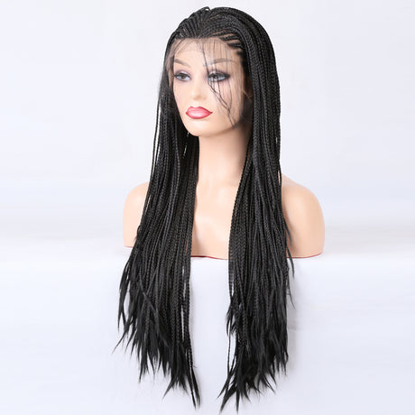 Long Synthetic Wig with Braided Box Braids Wigs For Black Women Daily Wear White Hat Wig Adjustable For Girls - V.I.P Digital Presence