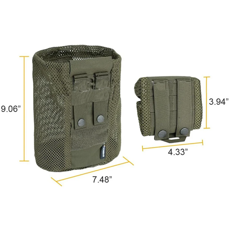 Tactical Dump Pouch Foldable High Capacity Nylon Mesh MOLLE Belt Compatible Lightweight Durable - V.I.P Digital Presence