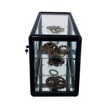 Tempered glass counter top display cabinet with sliding glass door and lock, standard aluminum frame - V.I.P Digital Presence