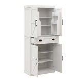 71" Kitchen Pantry Storage Cabinet with 4 Doors(2Doors with Racks)1 Drawer 2 Adjustable Shelves Freestanding Cupboard - V.I.P Digital Presence
