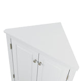 White Triangle Bathroom Storage Cabinet with Adjustable Shelves, Freestanding Floor Cabinet for Home Kitchen - V.I.P Digital Presence