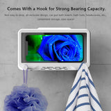 Rotary Bathroom Phone Holder Waterproof Case Box Wall Mounted All Covered Mobile Phone Shelves Self-Adhesive For Shower Bath