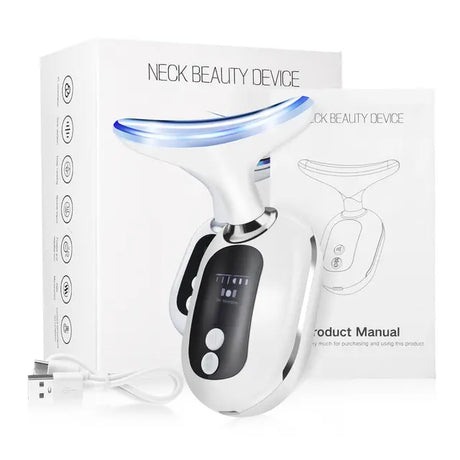 EMS Neck Face Lifting Beauty Device Vibration Massager LED Photon Therapy Skin Tighten Wrinkle Removal Skin Care Tools - V.I.P Digital Presence