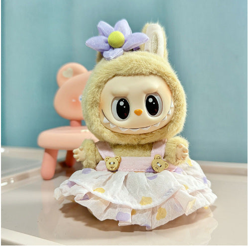 Ropa] Ropa Labubu con colgante de cara de PVC, ropa para muñecas de la serie Labubu Sitting Party