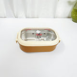 Cartoon cute bear stainless steel portable compartment lunch box with lid - V.I.P Digital Presence