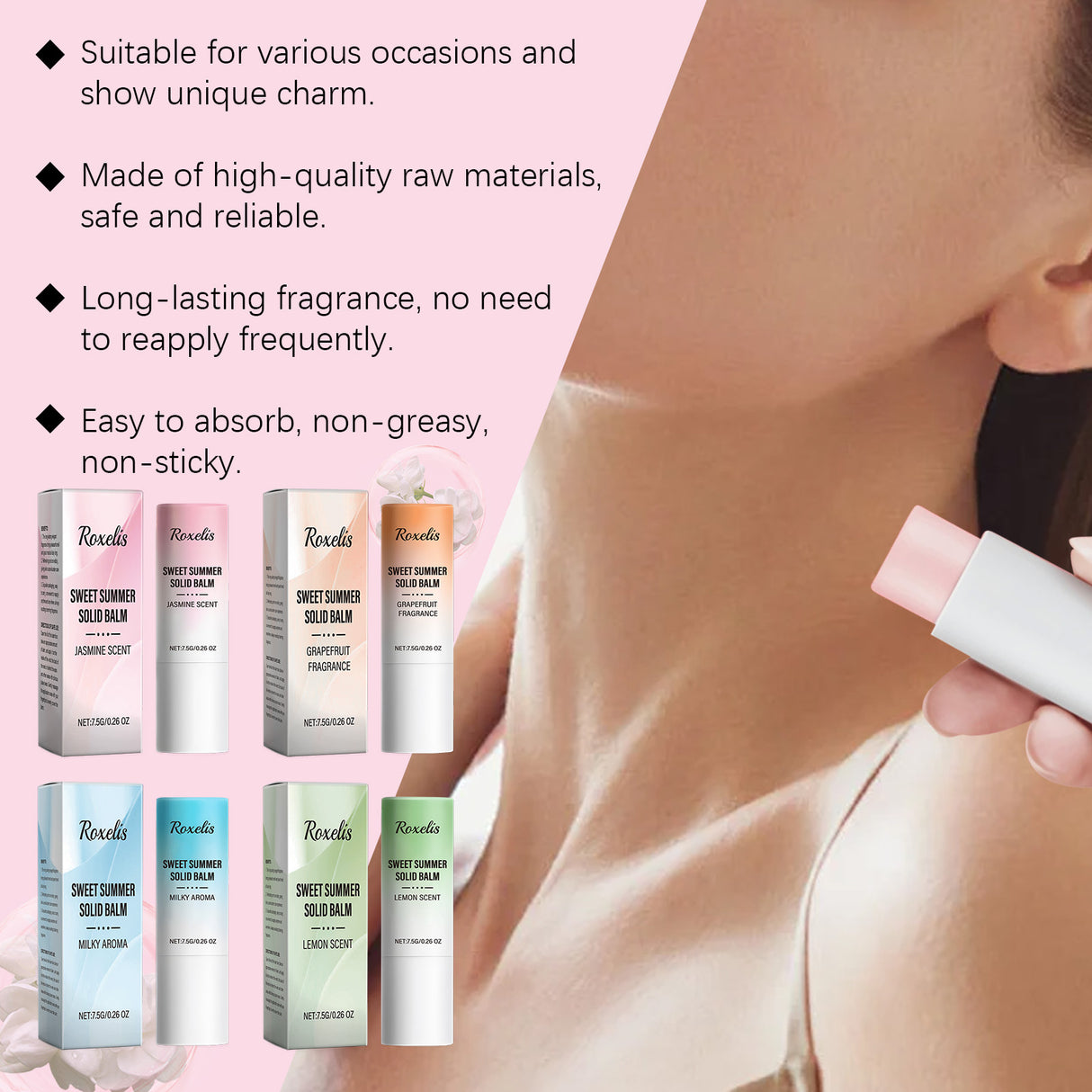 Sweet Summer Solid Balm Series Fresh And Elegant Portable Care Solid Balm With Fragrance And Charm - V.I.P Digital Presence