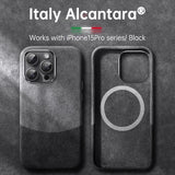 Italian Alcantara Case for iPhone 15 Pro Max Business Leather Phone Back Cover for iPhone 13 Pro Max Magnets - V.I.P Digital Presence