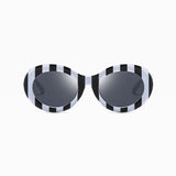 Striped Zebra Oval Sunglasses New Net Red Street Shot Personality Female Hip Hop Sunglasses Trend