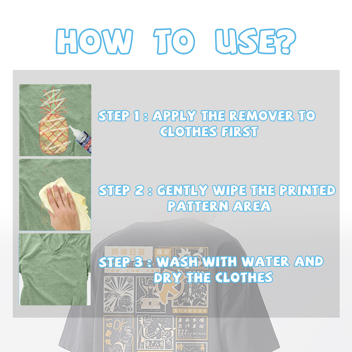 Clothing Printing Remover, Clothing Cleaning Fabric Print Pattern Pattern Letter Cleaning Remover - V.I.P Digital Presence
