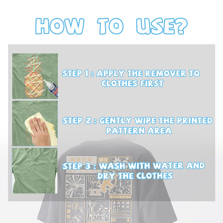 Clothing Printing Remover, Clothing Cleaning Fabric Print Pattern Pattern Letter Cleaning Remover - V.I.P Digital Presence