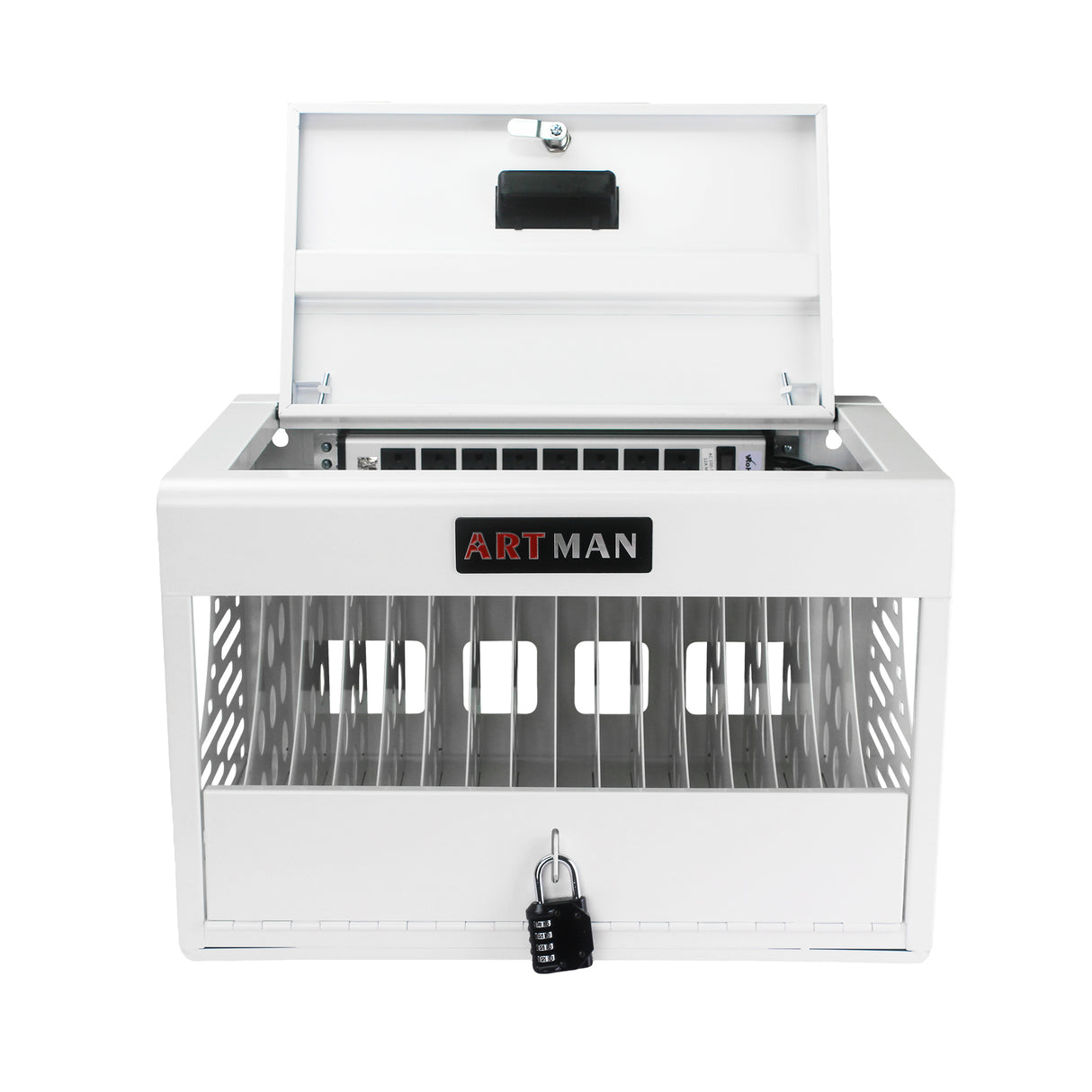 16 Bay Charging Cabinet for Laptop Chromebook Locking Charging Station-WHITE - V.I.P Digital Presence