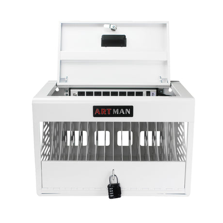 16 Bay Charging Cabinet for Laptop Chromebook Locking Charging Station-WHITE - V.I.P Digital Presence