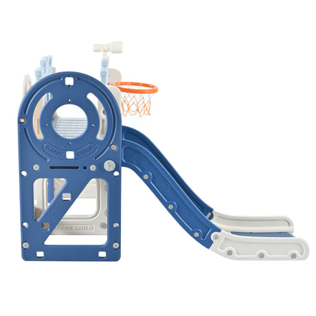 9-1 Toddler Slide Set,Kids Slide for Toddlers Ages 1+, Basketball Hoop, Tunnel and Storage Space, Pirate Ship Themed Slide - V.I.P Digital Presence