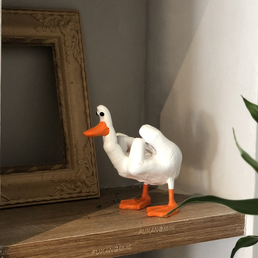 Middle finger duck statue resin crafts ornaments duck you spoof middle finger desktop decoration - V.I.P Digital Presence