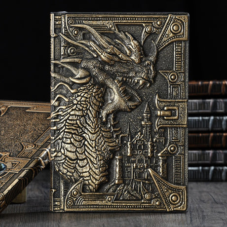 Retro Embossed Evil Dragon Notebook Metal Three-Dimensional Dinosaur European-Style Notebook - V.I.P Digital Presence