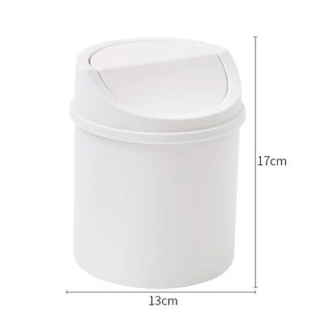 Minimalist plastic desktop trash can household press type with lid miscellaneous bin mini makeup table storage bin - V.I.P Digital Presence