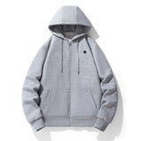 European and American zipper cardigan heating hoodie intelligent hooded five zone heating jacket outdoor warm electric clothing for men - V.I.P Digital Presence