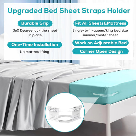 4-Piece Heavy-Duty Sheet Grippers: Keep Sheets Tight, No More Loose Sheets - V.I.P Digital Presence