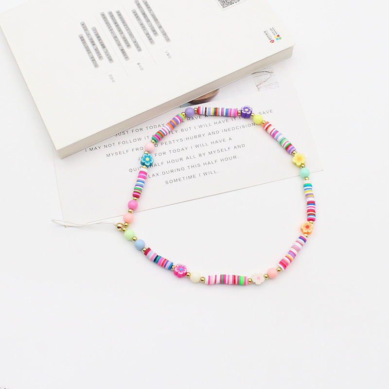 New Mixed Color Soft Pottery Pearl Mixed String Bohemian Simple Style Anti-Drop Function Mobile Phone Chain - V.I.P Digital Presence