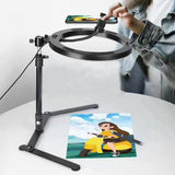 Video Youtube Lámpara de luz de anillo de relleno Live COOK 26CM Fotografía Iluminación Teléfono Anillo de luz Trípode Soporte Foto Led Selfie Bluetooth