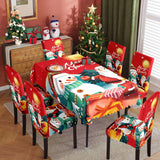 Christmas Waterproof Printed Tablecloth Restaurant Home Printed Chair Cover Christmas Tablecloth Chair Cover Decorative Set - V.I.P Digital Presence