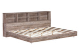 Full Size Daybed Frame with Storage Bookcases Wood Light Oak