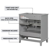 30 inch bathroom vanity no sink  base only gray - V.I.P Digital Presence